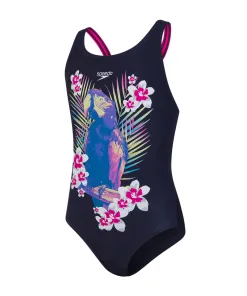 Speedo JungleGlow Leaderback Badedragt Navy/Pink)