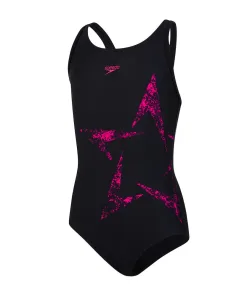Speedo Boomstar Placement Flyback Badedragt Jr. (Sort/Pink)