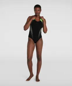 Speedo Placement Laneback - Dame - (Black/Green)