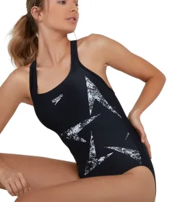 Speedo Boomstar Placement Racerback (Sort/Hvid) - Damer