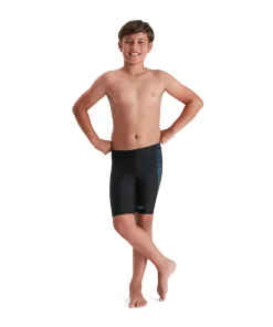 Speedo Plastisol Placement Jammer Jr. (Sort/Aqua/Grå) - Drenge