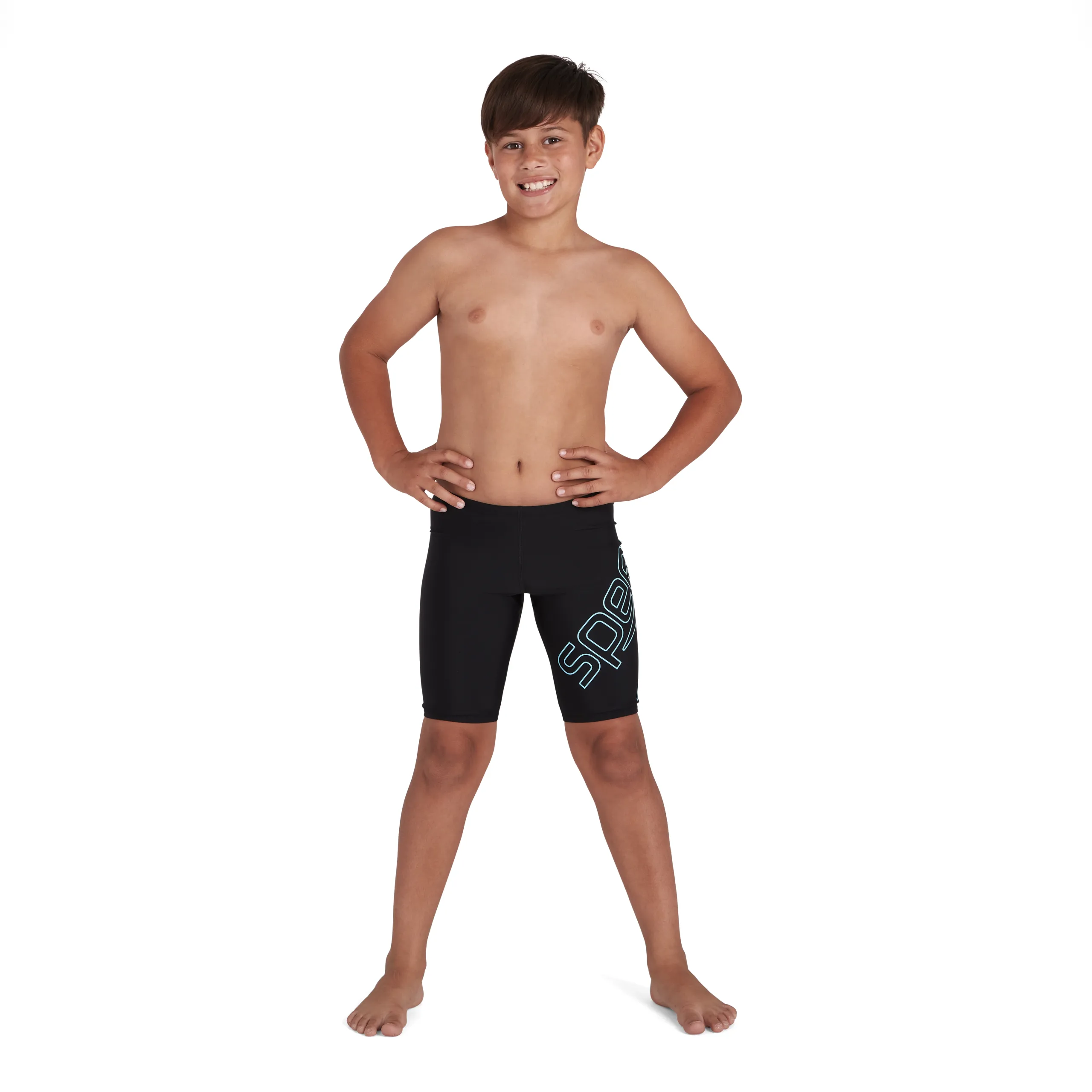 Speedo Boom Logo Placement Jammer – Drenge – (Sort/Aqua)