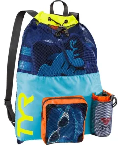 TYR Big Mesh Mummy Svømmenet 40L (Blå/Gul)