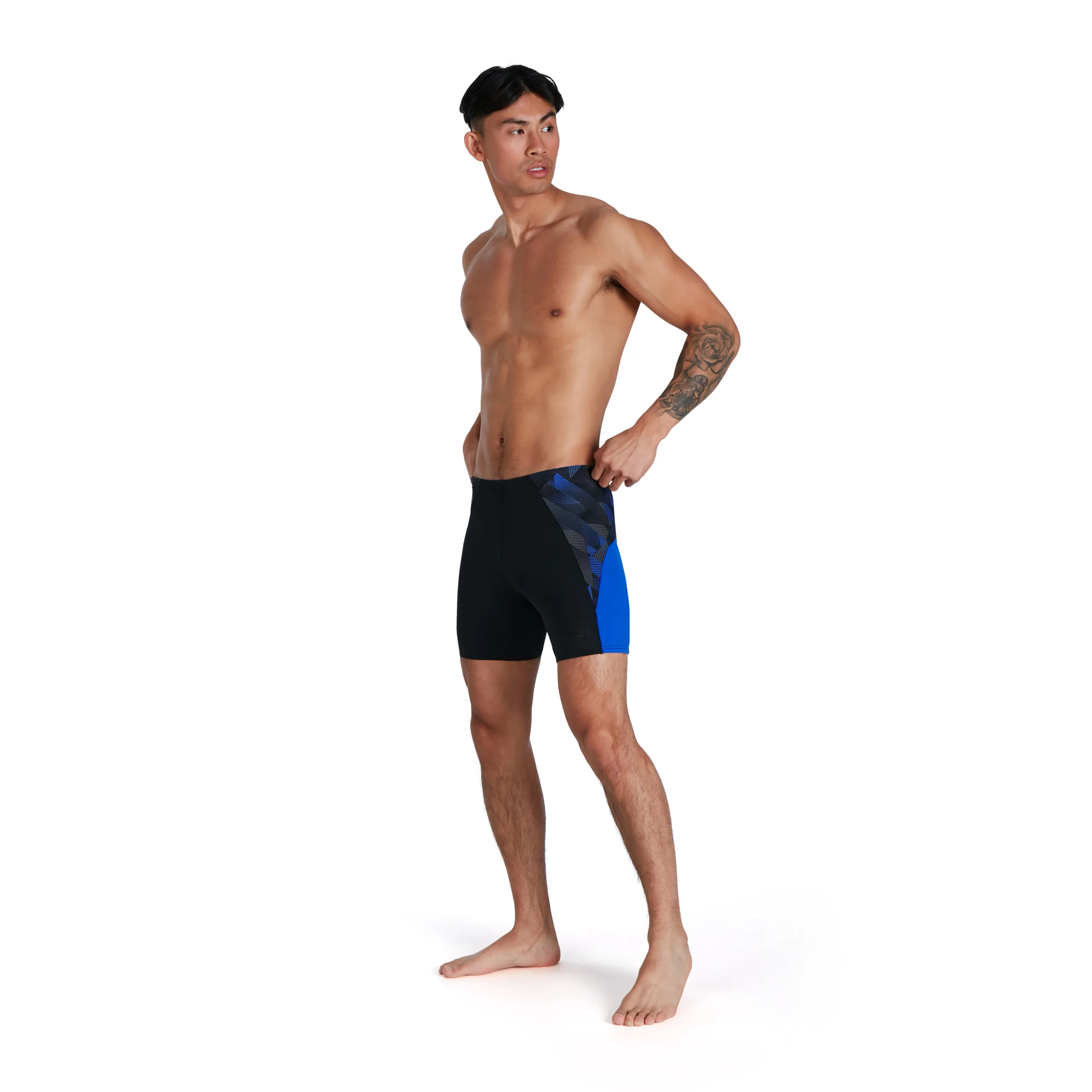 Speedo Eco Endurance+ Mid Slice Jammer (Black/Blue)