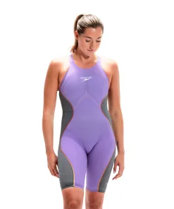 Speedo LZR Pure Intent Open Back Kneeskin (Purple/Grey)