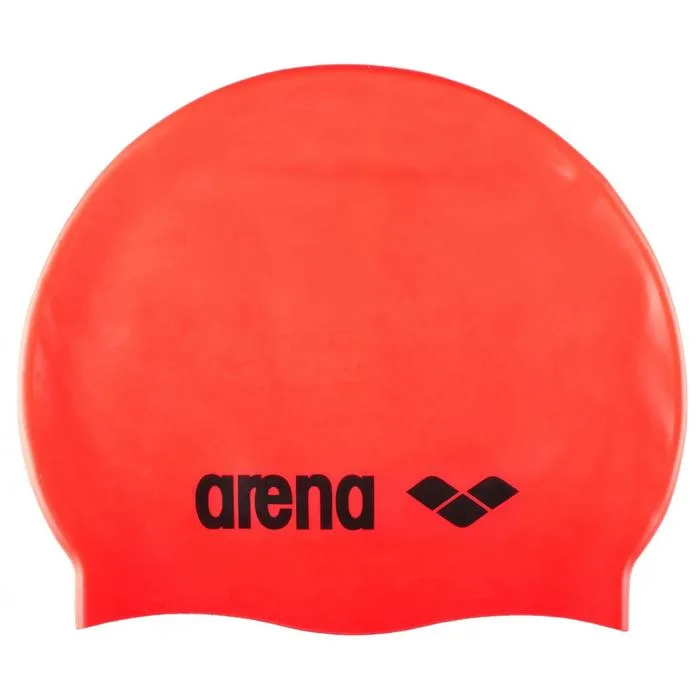 Arena Classic Silicone Badehætte (Fluo red-Black)