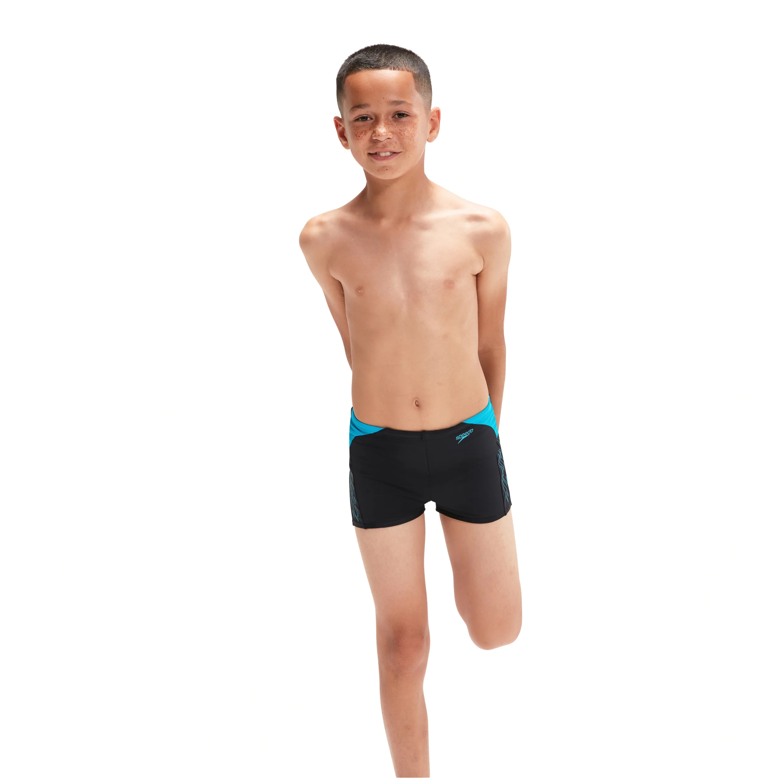 Speedo Hyper Boom Splice Aquashort (Black/Blue) - Drenge